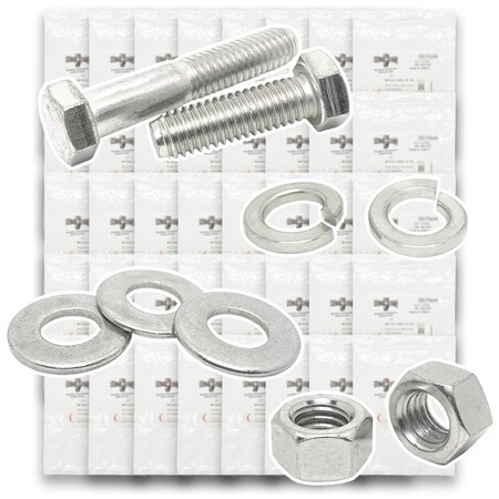 Boltsandnuts.Com Inch 316 Stainless Hex Cap Screws, Hex Nuts, Flat & Lock Washers - 2011 PCS Assortment Kit #521